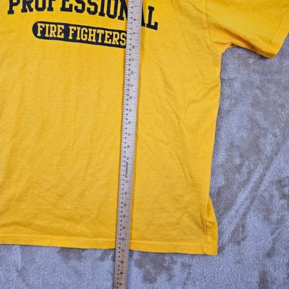 Professional Fire Fighters Mens T-Shirt Size L Yellow Short Sleeve - Picture 5 of 10